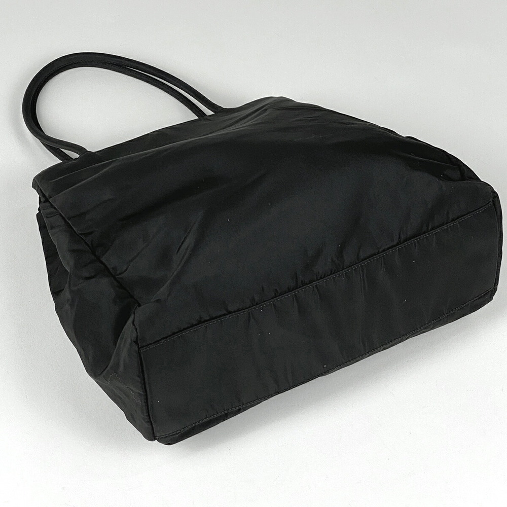 Prada Logo Plate Tote Bag Handbag Nero Black - Picture 2 of 6